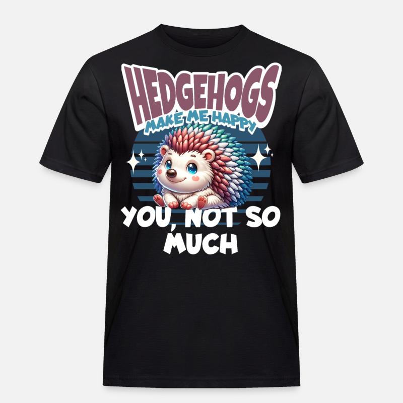 Igel - Männer Workwear T-Shirt - Schwarz