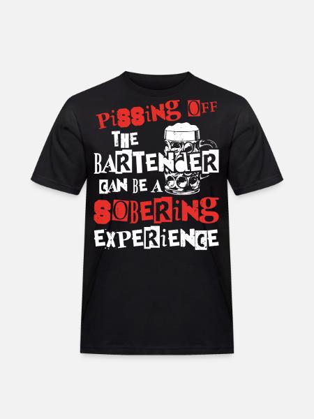 Bartender Mixologist Pissing Off - Men's Workwear T-Shirt - black