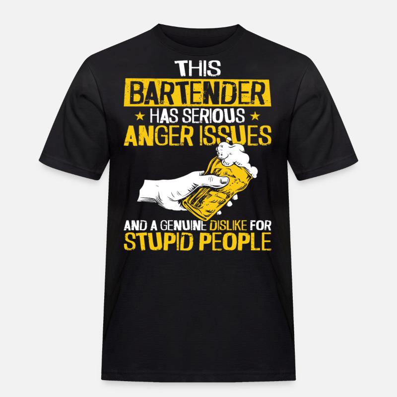 Bartender Mixologist This - Männer Workwear T-Shirt - Schwarz