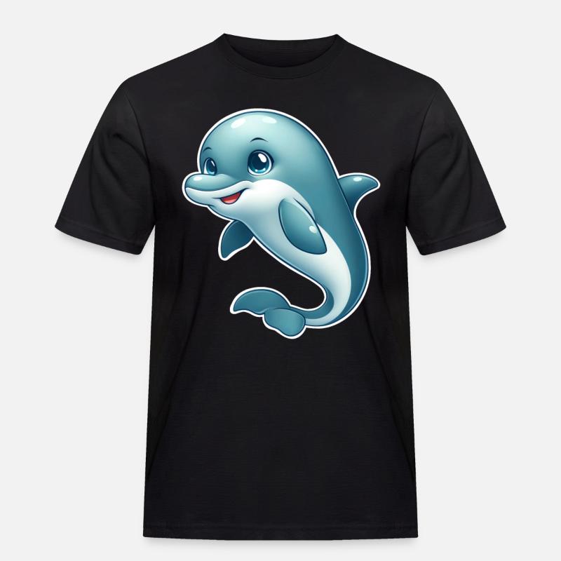 Delfin - Männer Workwear T-Shirt - Schwarz