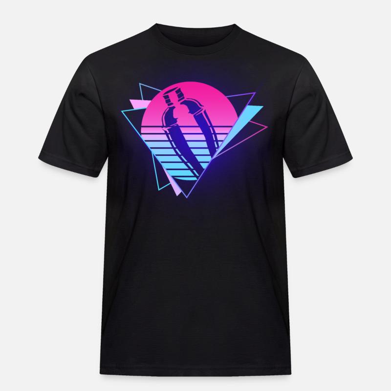 Bartender Mixologist 80's 90s - Männer Workwear T-Shirt - Schwarz
