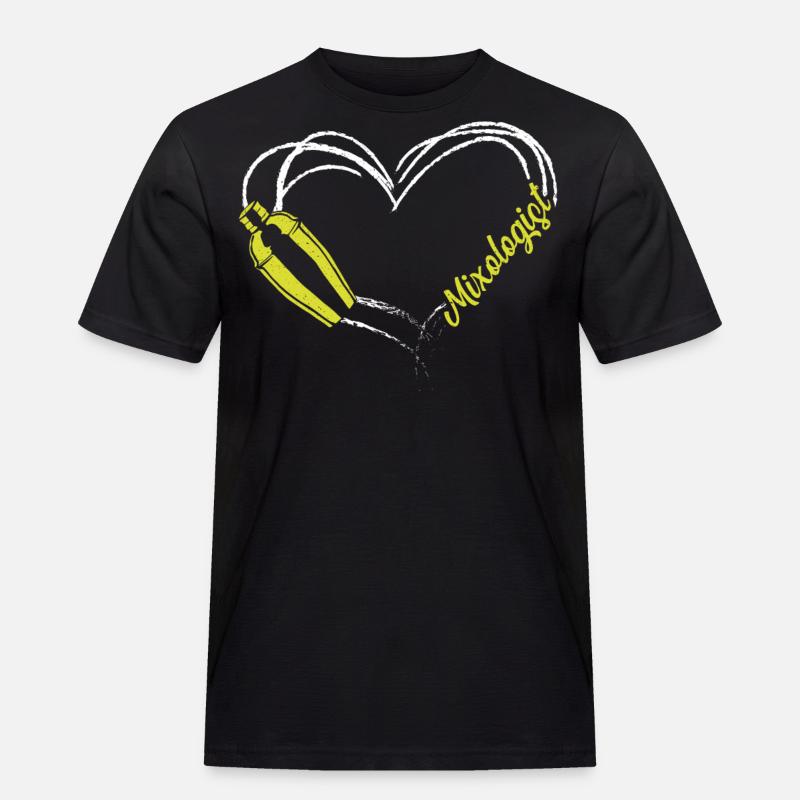 Bartender Mixologist Heart - Männer Workwear T-Shirt - Schwarz