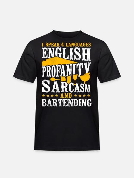 Bartender Mixologist I Speak 4 - Men's Workwear T-Shirt - black