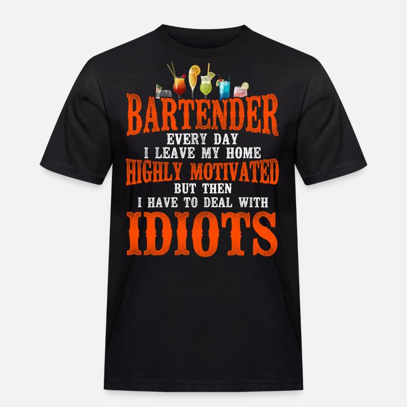 Bartender Mixologist Bartender - Männer Workwear T-Shirt - Schwarz