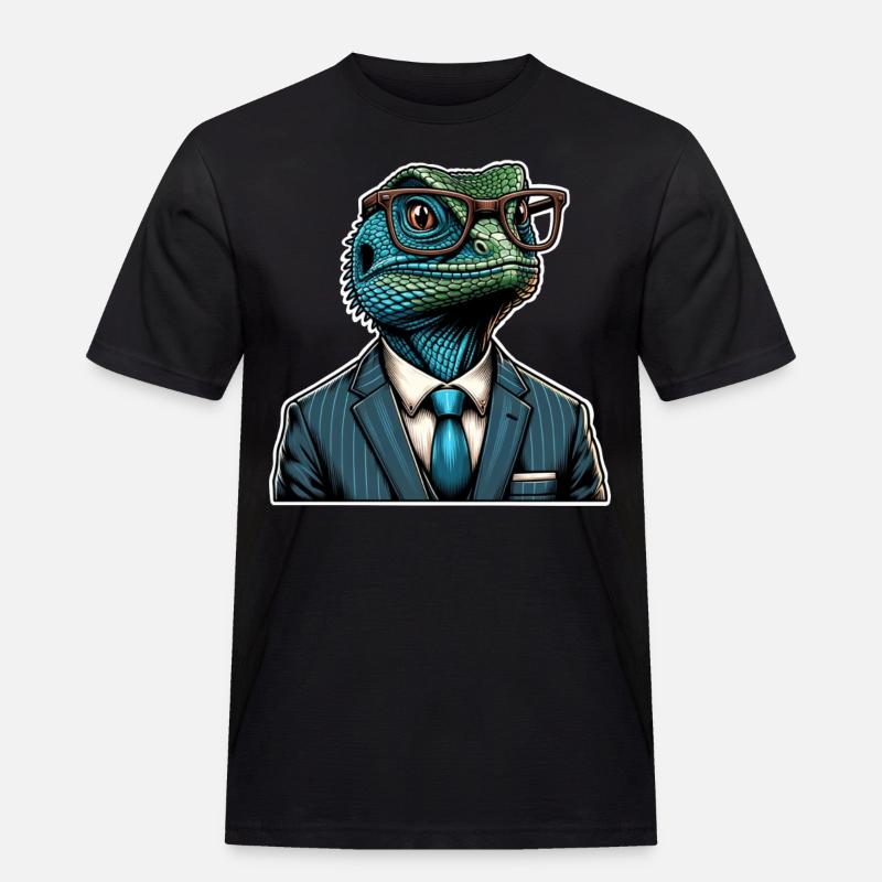 Echsperte Eidechse - Männer Workwear T-Shirt - Schwarz