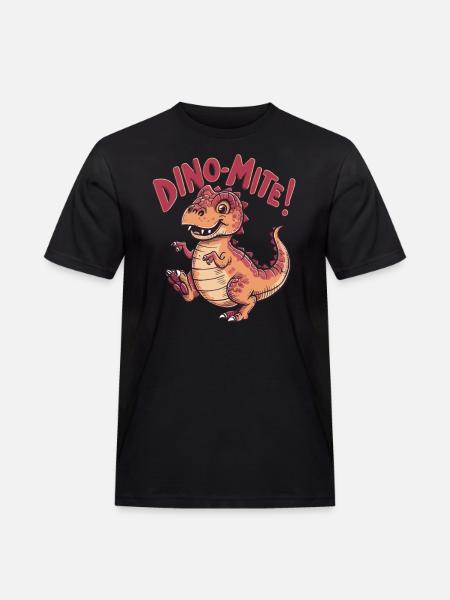 Dino with funny kids design - Men's Workwear T-Shirt - black