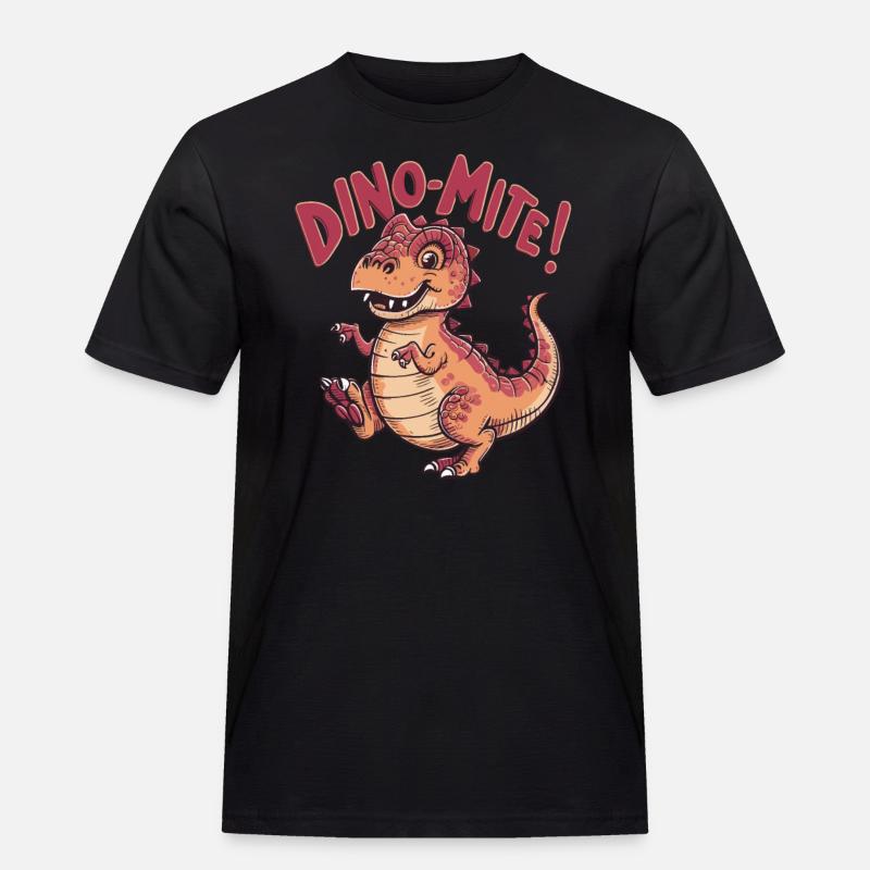 Dino mit lustiges Kinder Design - Männer Workwear T-Shirt - Schwarz