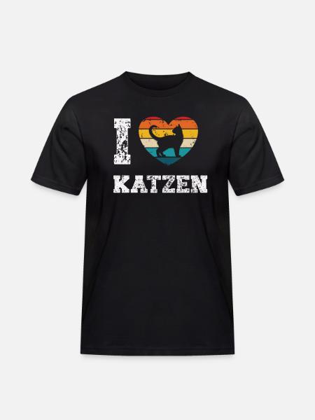I love cats - Men's Workwear T-Shirt - black