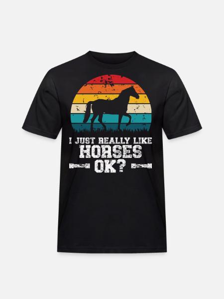 I like horses - Men's Workwear T-Shirt - black