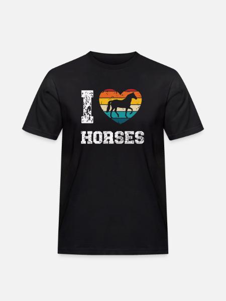 I like horses - Men's Workwear T-Shirt - black