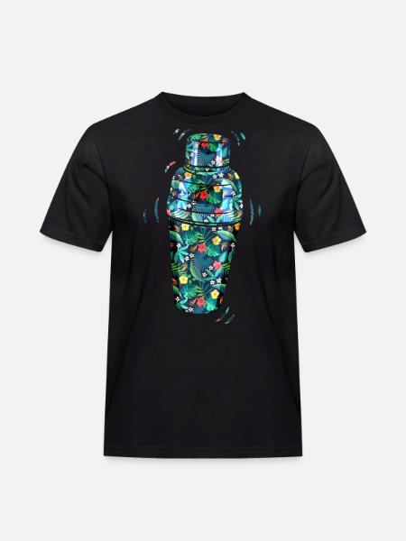 Bartender Mixologist Floral - Männer Workwear T-Shirt - Schwarz