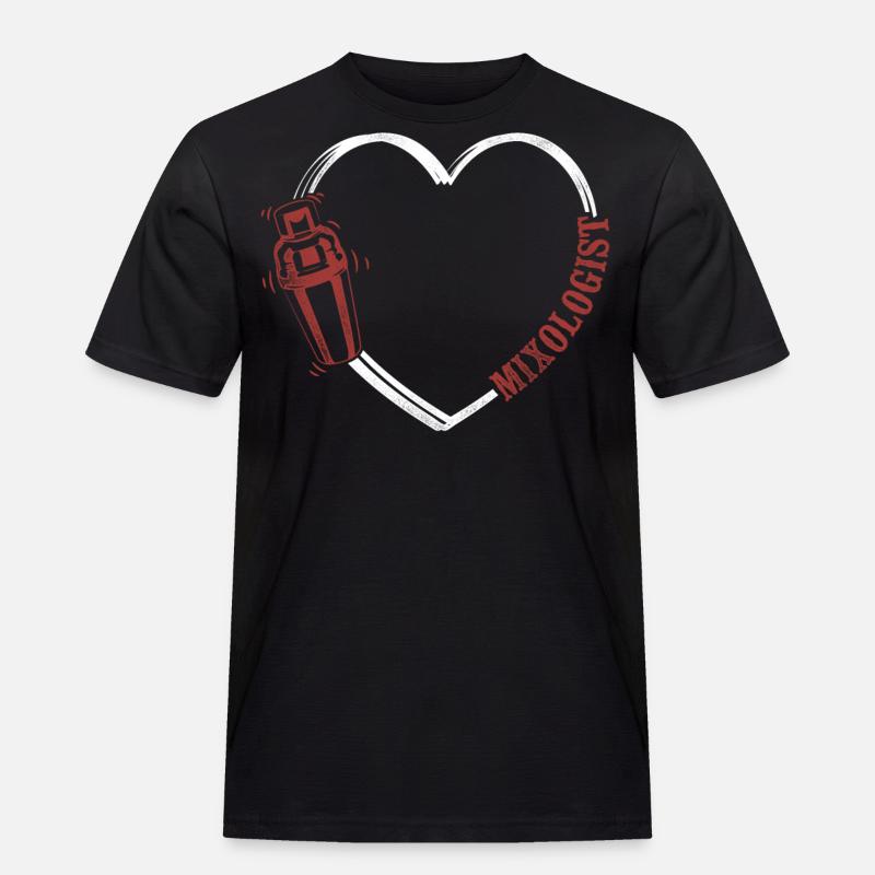 Bartender Mixologist Heart - Männer Workwear T-Shirt - Schwarz