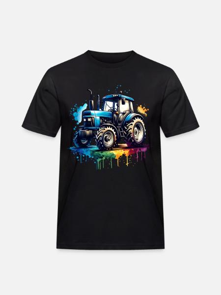 Traktor - Männer Workwear T-Shirt - Schwarz