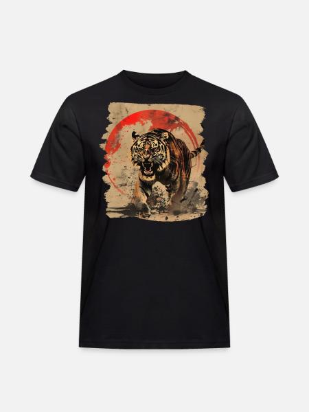 80s Retro Japanese Tiger - Men's Workwear T-Shirt - black