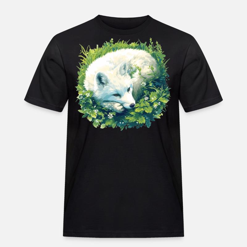 Arctic Fox Polarfüchse Polarfuchs - Männer Workwear T-Shirt - Schwarz