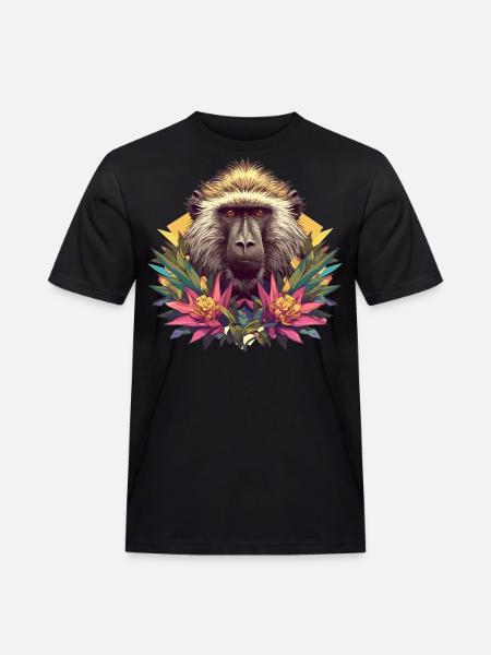 Baboon Paviane Pavian - Men's Workwear T-Shirt - black