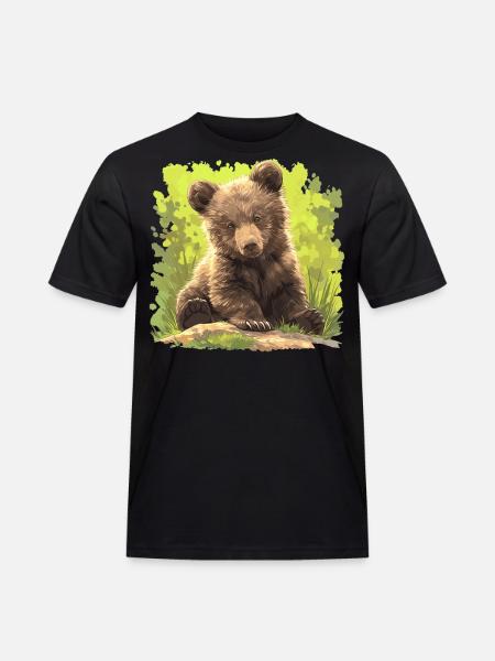 Bear Bären Bär - Männer Workwear T-Shirt - Schwarz