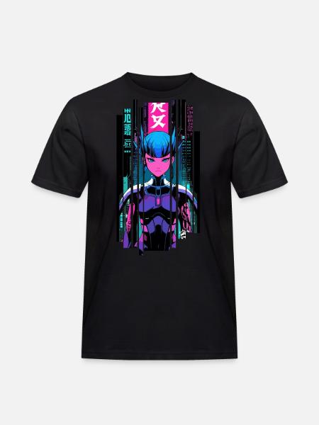 Kvinde geometrisk ninja cyborg symbol - Herre Workwear T-Shirt - sort