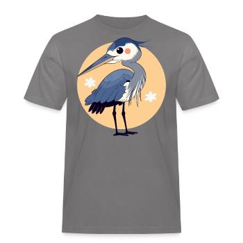 Heron Reiher - Männer Workwear T-Shirt - Grau - Vorne - AI Model Male 185 dark (185cm)