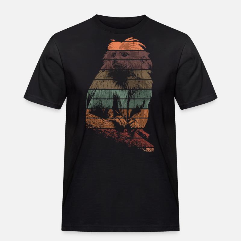 Tamarin Affe Primat - Männer Workwear T-Shirt - Schwarz