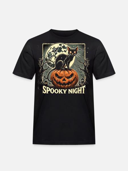 Halloween - "Spooky Pumpkin Night" - Men's Workwear T-Shirt - black