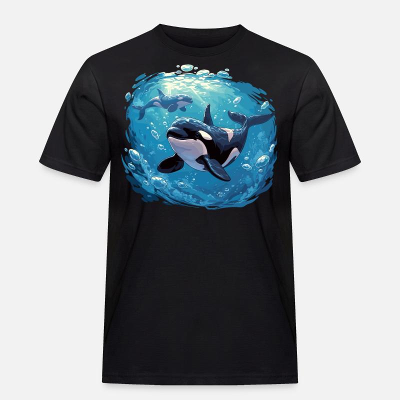 Orcas Orca - Männer Workwear T-Shirt - Schwarz