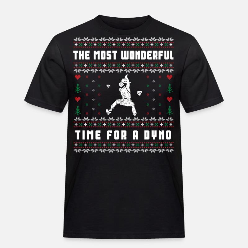 Klettern Hässlicher Weihnachtspullover - Männer Workwear T-Shirt - Schwarz