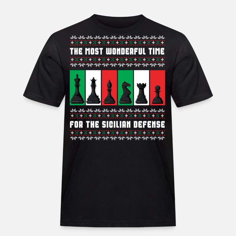 Weihnachtsschach Hässlicher Weihnachtspullover - Männer Workwear T-Shirt - Schwarz