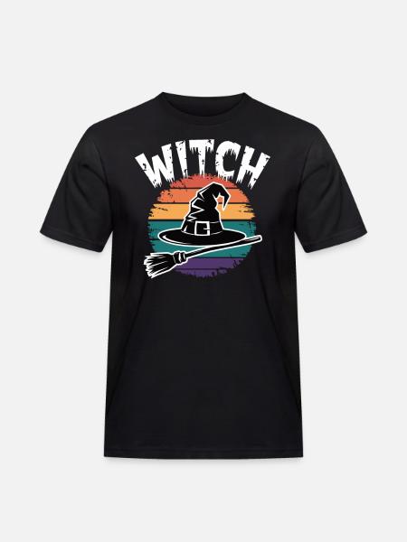 Hexe Sunset Design - Männer Workwear T-Shirt - Schwarz