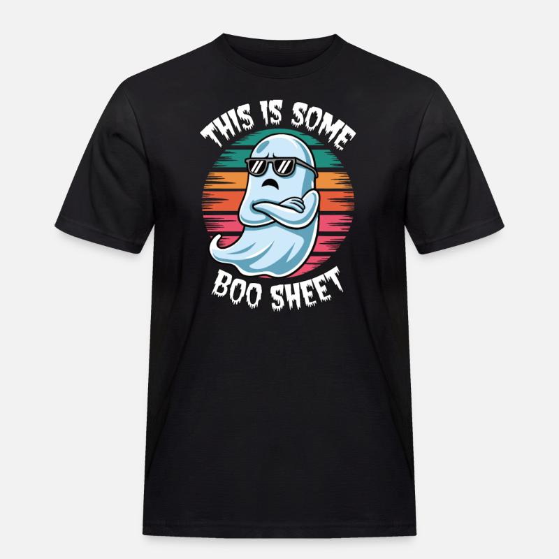 This is some boo sheet - Männer Workwear T-Shirt - Schwarz