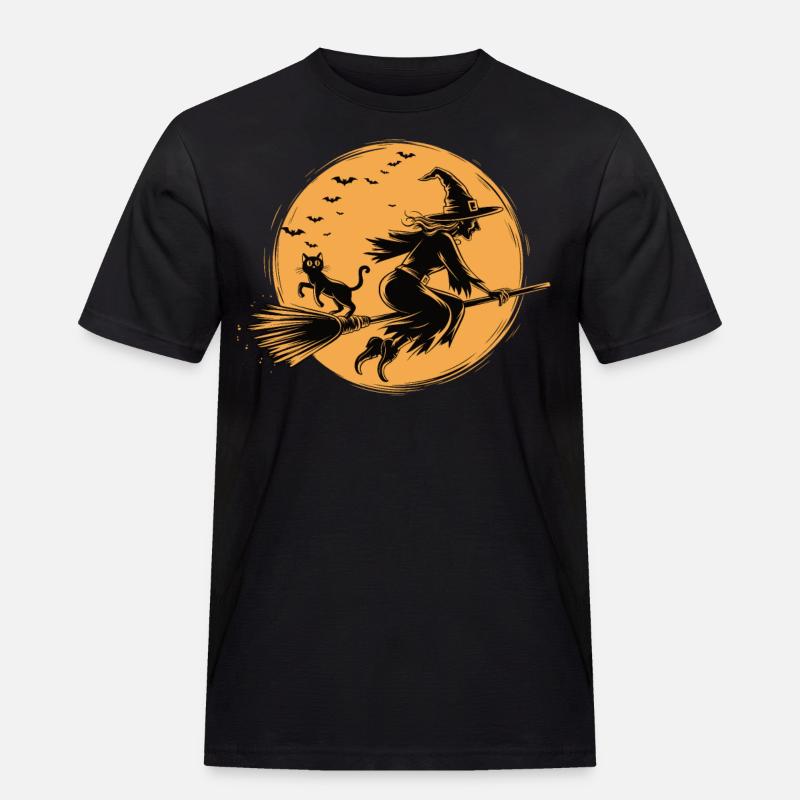 Hexe Sunset Design - Männer Workwear T-Shirt - Schwarz