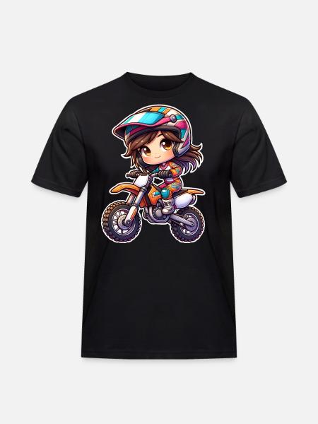 Motocross Mädchen - Männer Workwear T-Shirt - Schwarz
