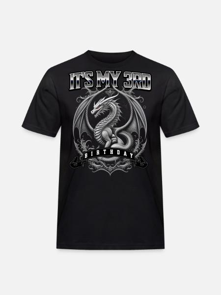 Dragon 3rd Birthday Dragon - Men's Workwear T-Shirt - black