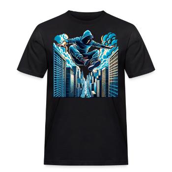 Parkour - T-shirt Workwear homme - noir - Devant - AI Model Male 178 light (178cm)