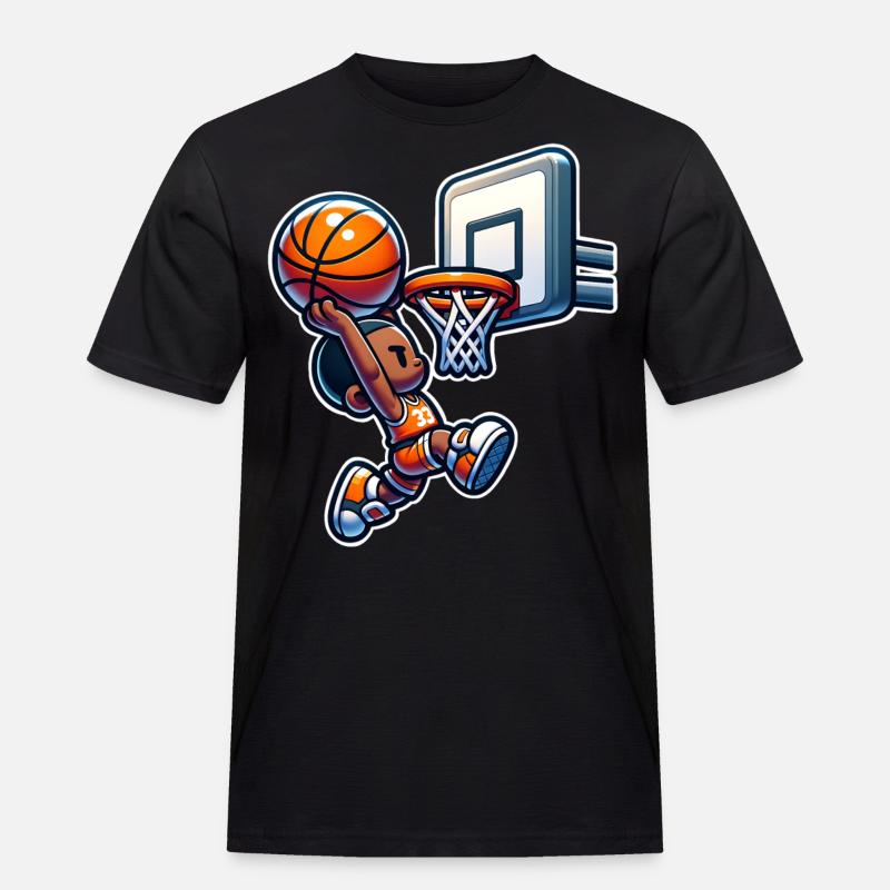 Basketball Dunking - Männer Workwear T-Shirt - Schwarz