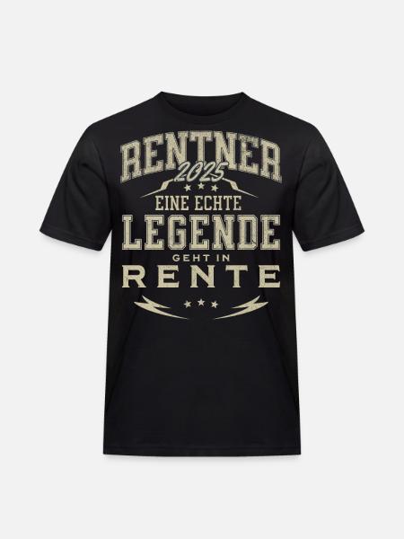 Rentner 2025 - Männer Workwear T-Shirt - Schwarz