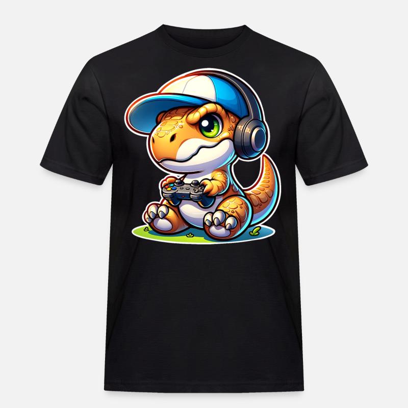Gaming Dinosaurier T Rex - Männer Workwear T-Shirt - Schwarz