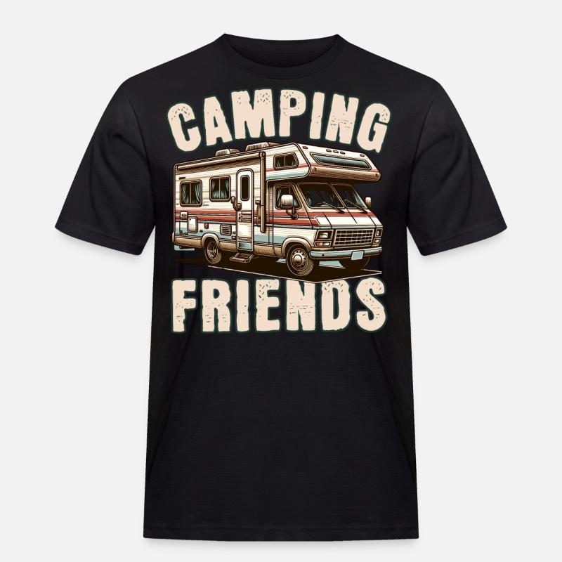 Camping - Männer Workwear T-Shirt - Schwarz