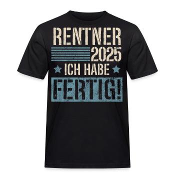 Rentner 2025 - Männer Workwear T-Shirt - Schwarz - Vorne - AI Model Male 178 light (178cm)
