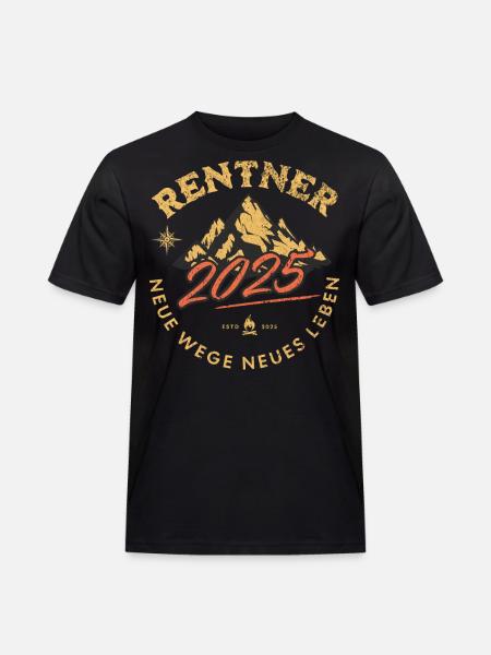 Rentner 2025 - Männer Workwear T-Shirt - Schwarz