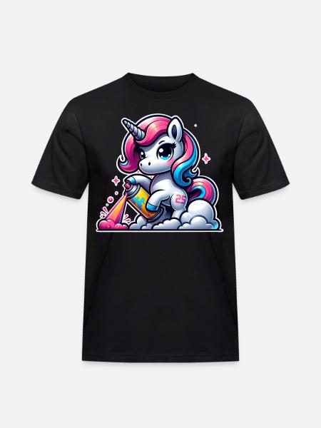 Graffiti Licorne - T-shirt Workwear homme - noir