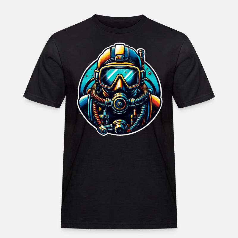 Tauchen Taucher - Männer Workwear T-Shirt - Schwarz