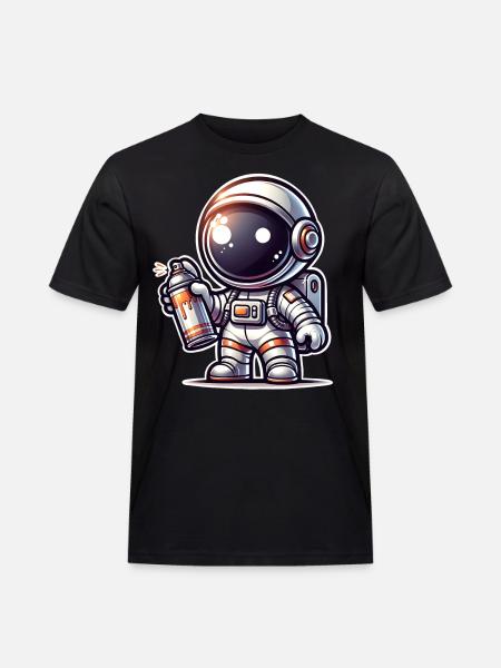 Graffiti Sprayer Astronaut - Men's Workwear T-Shirt - black