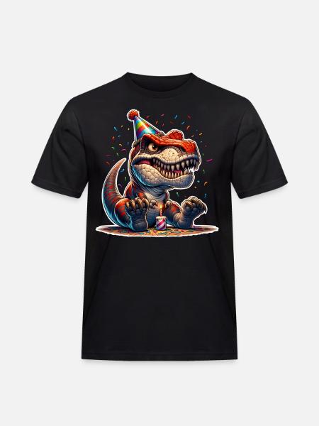 Dinosaur Birthday Dino T Rex - Men's Workwear T-Shirt - black
