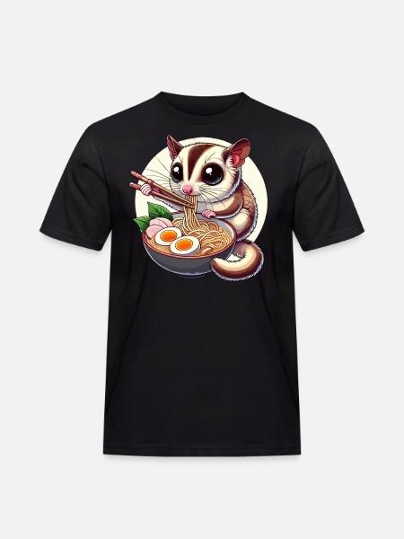 Korthodet Glider, Sugar Glider, Ramen - Workwear T-Shirt for menn - svart