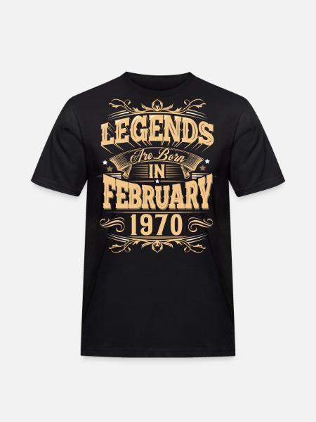 February 1970's Birthday Legend - Men's Workwear T-Shirt - black
