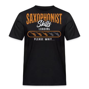 Saxophone Saxophone Skills Loading - Men's Workwear T-Shirt - black - Front - AI Model Male 178 light (178cm)