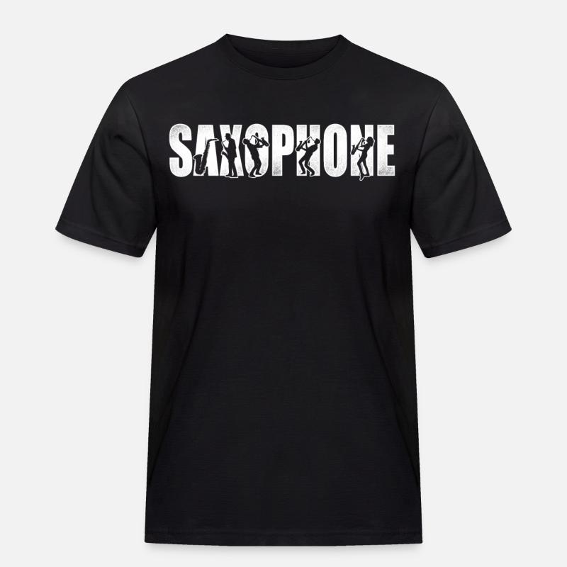 Saxophone Saxophone - Männer Workwear T-Shirt - Schwarz