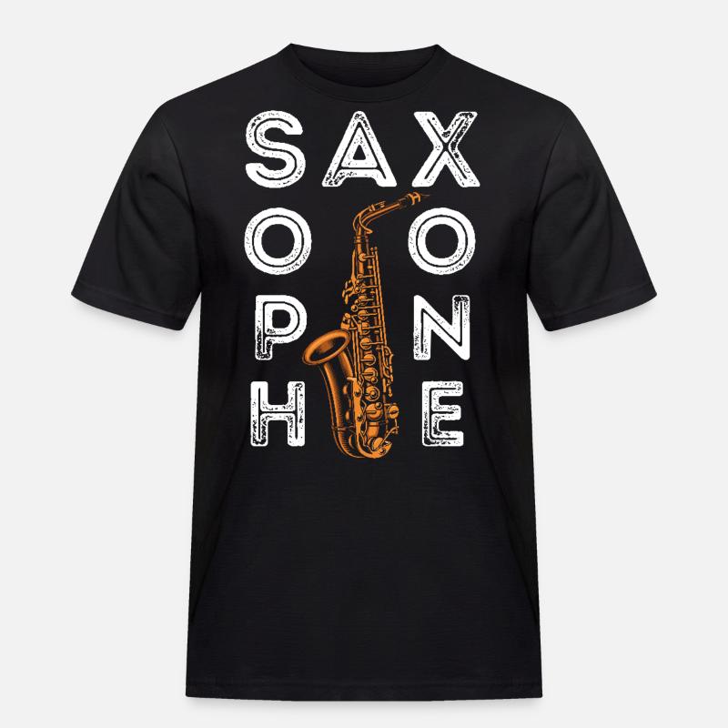 Saxophone Saxophone - Männer Workwear T-Shirt - Schwarz