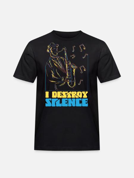 Saxophones I Destroy Silence - Men's Workwear T-Shirt - black